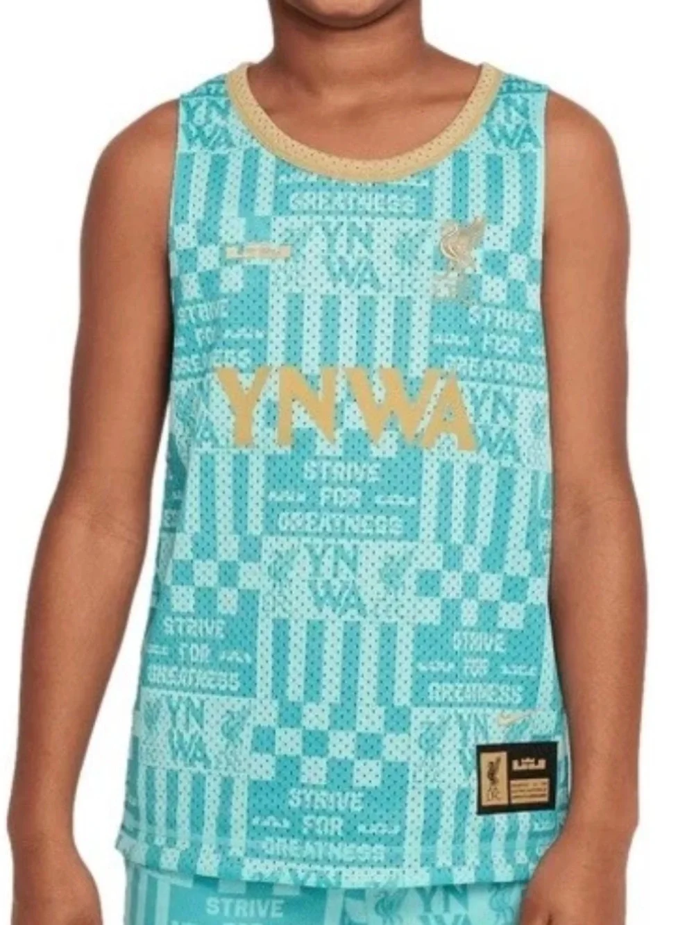 Nike Liverpool x LeBron Reversible Basketball Soccer Jersey Kids L FQ4128-305